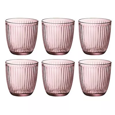 Buy 6x Drinking Small Tumblers Clear Lilac Blue Water Cocktail Glass Glassware 290ml • 14.99£
