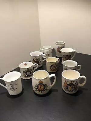 Buy Collection Of Commemorative Royal Mugs/Beakers Fine China Staffordshire • 50£