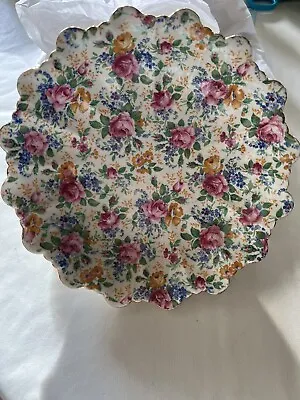Buy Vintage James Kent Ltd.  Rosalynde 8” Floral Fluted Bowl, Made In England • 90.56£