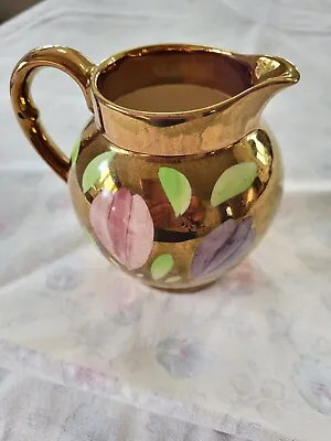 Buy Vintage Old Court Ware English Lustre Jug With Hand Painted Flowers, • 10£