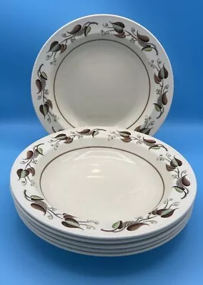 Buy 6 Grindley England Vintage Leaf Pattern Large Soup Dessert Bowls 9” • 17.50£