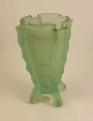 Buy Glass Bamboo Vase Vintage 1930’s Bagley #3007 Art Deco 4.25  Uranium Green • 19.99£