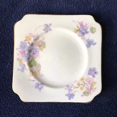 Buy 1940s Royal Doulton Square Side Plate Tea Plate Viola Blue Pink 5.75  H4877 • 6.50£