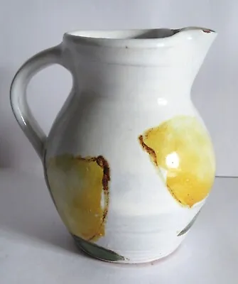 Buy 5  Terracotta Studio Pottery Artisan Hand Painted Lemons Design Ceramic Jug • 29.99£