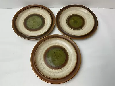Buy Denby Potters Wheel 3 X Side Plates Green Good Condition 17cm • 9.99£