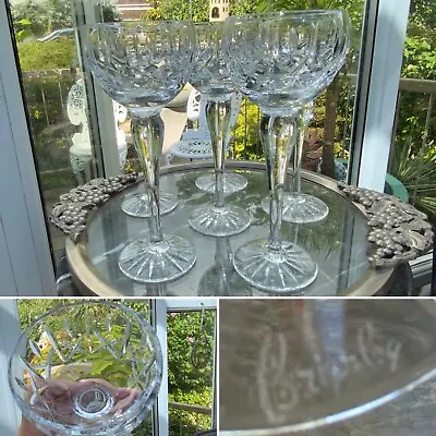 Buy 👀rare Set 6 Royal Brierley Signed Hock Wine Glass “ascot” Pattern 7 5/8” Mint🎁 • 165£
