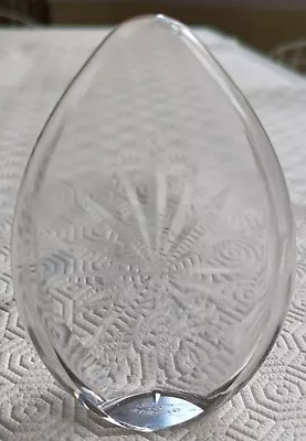 Buy Vintage Wedgwood Clear Art Glass Teardrop Shaped Paperweight Etched Snowflake • 4.99£
