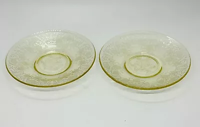 Buy Vtg 1930’s 2 Florentine Poppy Saucers Yellow Depression Ware Replacement • 12.24£