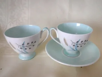 Buy Queen Anne China  Glade  Pattern 2 Tea Cups + 1 Saucer  • 6£