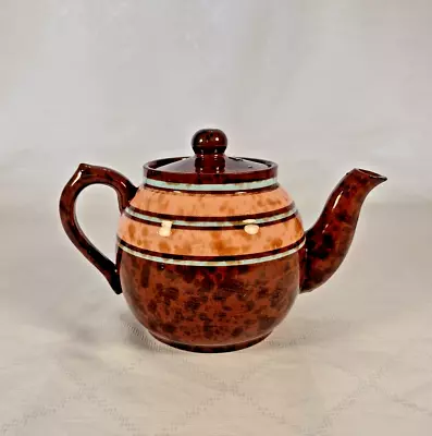 Buy Sadler Brown Betty Tea Pot Pale Pink And Blue Striped Pattern Mid-century • 23£