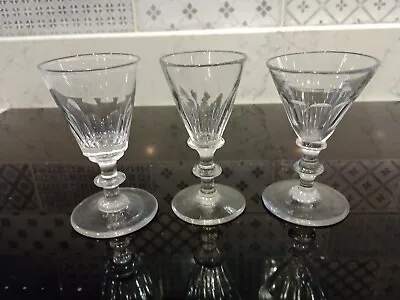 Buy Victorian 19thC? Ale Champagne Liqueur Glasses Collection  OF Three Non Matching • 19.99£