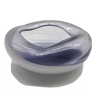 Buy Mid Century Hand Blown Glass Swirl Ashtray Trinket Dish Purple + White Swirl • 16.47£