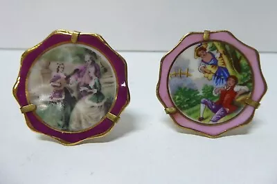 Buy Vintage China Porcelain Limoges French Miniature Hand Painted Display Plates  • 22.50£