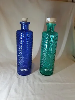 Buy 2 EMPTY Downpour Glass Gin Bottles Blue Green Decorations • 12.98£