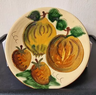 Buy Vintage Mid Century Puigdemont Majolica Pottery Fruit Plate Spanish Signed 21cm • 35£
