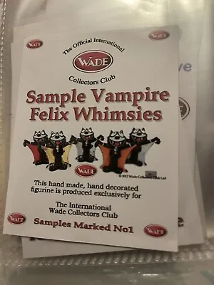 Buy Wade Felix Dracula Special Sample Whimsies  Marked No.1 Box & Cert  Rare Find • 99£