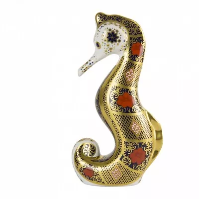 Buy Royal Crown Derby OLD IMARI SOLID GOLD BAND SEAHORSE Paperweight • 260£