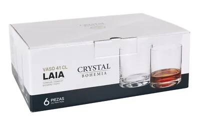 Buy 6x Bohemia Crystal Whisky Glasses Tumblers 410ml Gift Box Laia • 17.99£