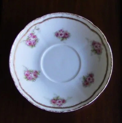 Buy Vintage CORONET LIMOGES FRANCE Saucer, Double Gold Edge, Pink Roses • 15.44£