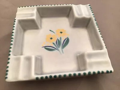 Buy Vintage Poole Pottery Flower Ashtray 5.5ins. Sq.#1 • 3.75£