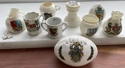Buy X9 Vintage Rare Bundle W.H. Goss Crested Ware,  Corona Ware Including Rugby Ball • 20£
