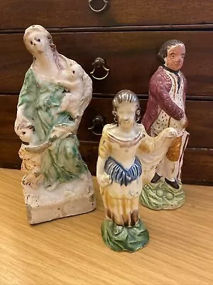 Buy Three Antique Prattware Figurines Circa 1790-1800 C.B Kidd Collection • 25£