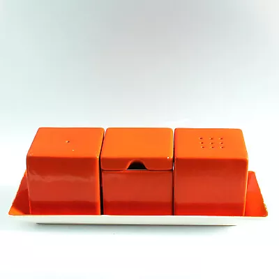 Buy Vintage 1960-70s Carlton Ware Orange Cubes Ceramic Salt & Pepper Cruet Set • 35£