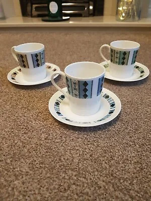 Buy Vintage Royal Adderley Masquerade  Fine Bone China Small Cups And Saucers×3 • 14.99£