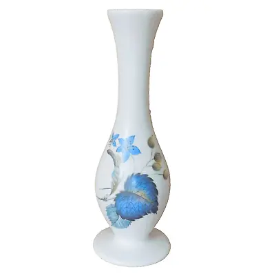 Buy Axe Vale Pottery Bud Vase Blue Flowers And Leaves 6 Inch Tall • 5.99£