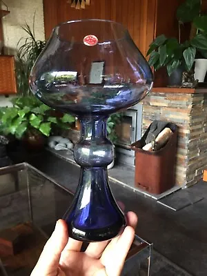 Buy Rare Vintage 1960s Italian Empoli Art Glass Vase In Purple - Riihimaki Style • 35£