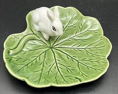 Buy Bordallo Pinheiro Bunny Rabbit On Cabbage Leaf Relish Trinket Dish Spring Easter • 30.36£