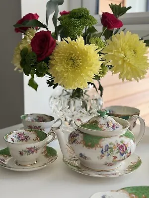 Buy Paragon By Appointment Green  «Rockingham» Pattern F1296/2 Tea Set For Two (9pc) • 225£