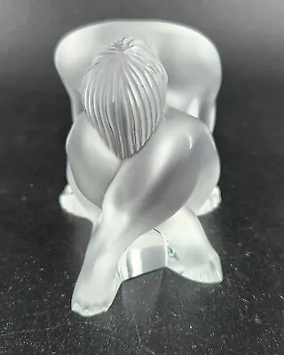 Buy LALIQUE Crystal French Frosted Nu Assis Nude Sitting Figurine Sculpture SEE • 123.87£