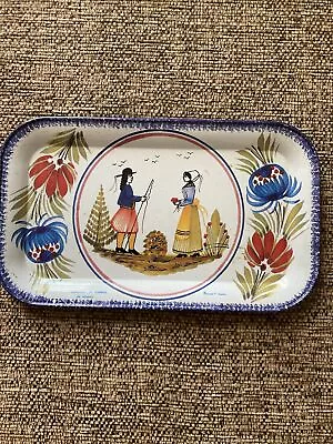 Buy French HB Henriot Massily FRANCE Faienceries De Quimper Tin Tray Plate Vintage • 4.99£