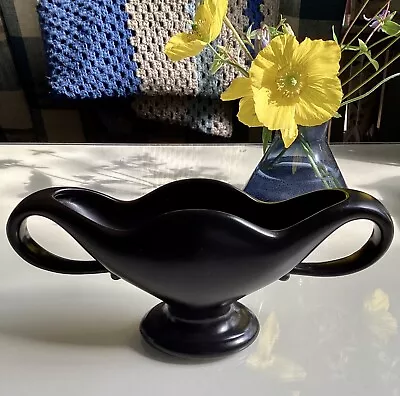 Buy Fulham Pottery Constance Spry Rare Small Black Glaze Mantle Vase 23cm FMC4 MCM • 100£