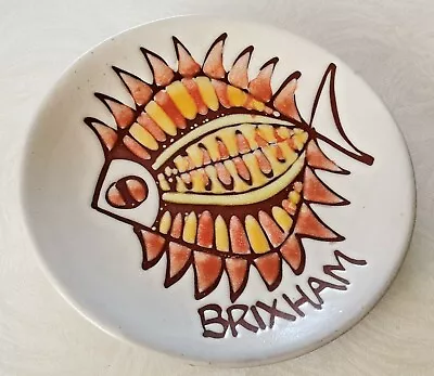 Buy Brixham Pottery – Studio Plate -– 21.5 Cm Diameter – Fish Design – Vgc • 14.99£