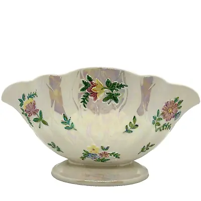 Buy Large Big Maling Pottery Lustre Ware Floral Pink Mantle Vase Ornament Decor • 26.99£
