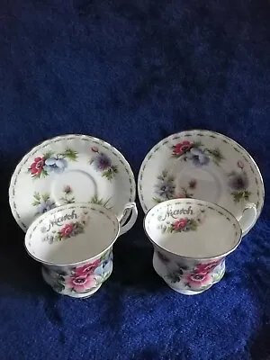 Buy 2 Set -Royal Albert Bone China March Anemones Floral Tea Cup & Saucer  • 35£
