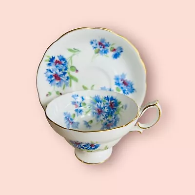 Buy Hammersley & Co  Blue Floral Teacup And Saucer Bone China England Vintage • 20.27£