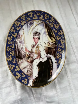 Buy Royal Worcester - Oval Commemorative Plate HM The Queen 50th Anniv Of Coronation • 7.50£