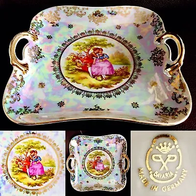 Buy Antique Bavarian Porzellanmalerei Parbus Bone China Serving Dish (9”/23cm, 600g) • 125£