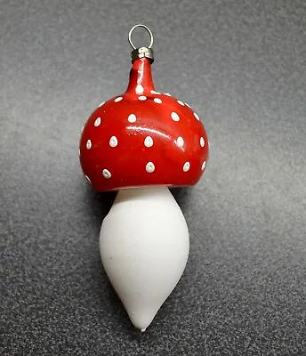 Buy Glass Toadstool Mushroom Ornaments, Vintage Christmas Tree Holiday Decor • 14.25£