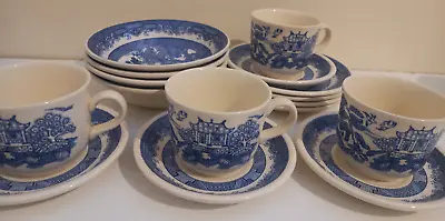 Buy Biltons - Blue Willow - 4x Cup, Saucer, Bowl And Tea Plate - Vintage • 39.99£