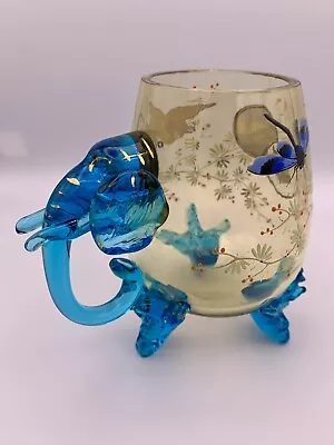 Buy Rare Antique Enameled Glass Elephant Cup By AUGUSTE JEAN - Art Nouveau Circ 1890 • 213.46£