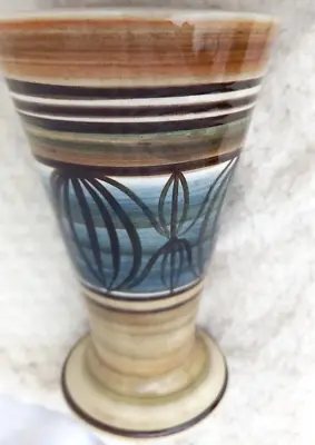 Buy Vintage JERSEY POTTERY Vase Conical Hand Painted Earth Colours • 14.95£