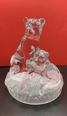 Buy ( Crystal Rock) Crystal Cut-Glass Lioness And Cub Figurine Approx 6ins Tall • 7£