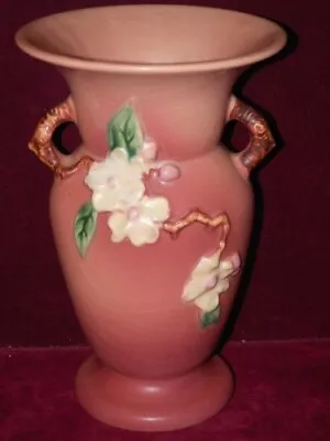 Buy Roseville Pottery Apple Blossom 385-8 Vase Excellent! Buy It Now! • 76.99£