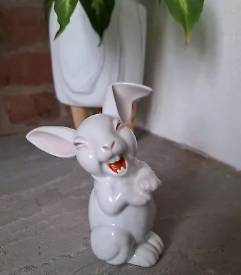 Buy Vintage Rosenthal Large White Porcelain Laughing Rabbit Bunny Hare Ornament 14cm • 30£
