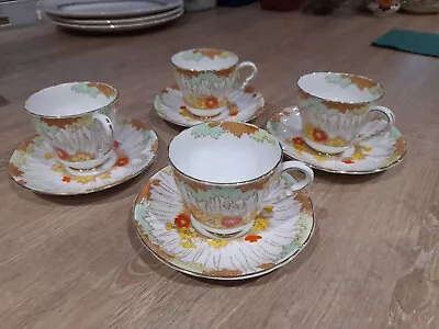 Buy Vintage Royal Stafford Bone China 4 Cups And Saucers 1960s Set • 16.50£