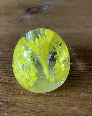 Buy Yellow Flower Art Glass Small Paperweight • 12.82£